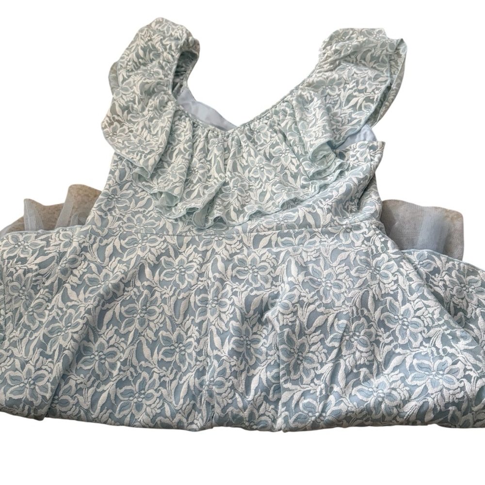 Disney Cinderella Adult Light Blue Floral Lace Fit & Flare Dress XL - Picture 10 of 10